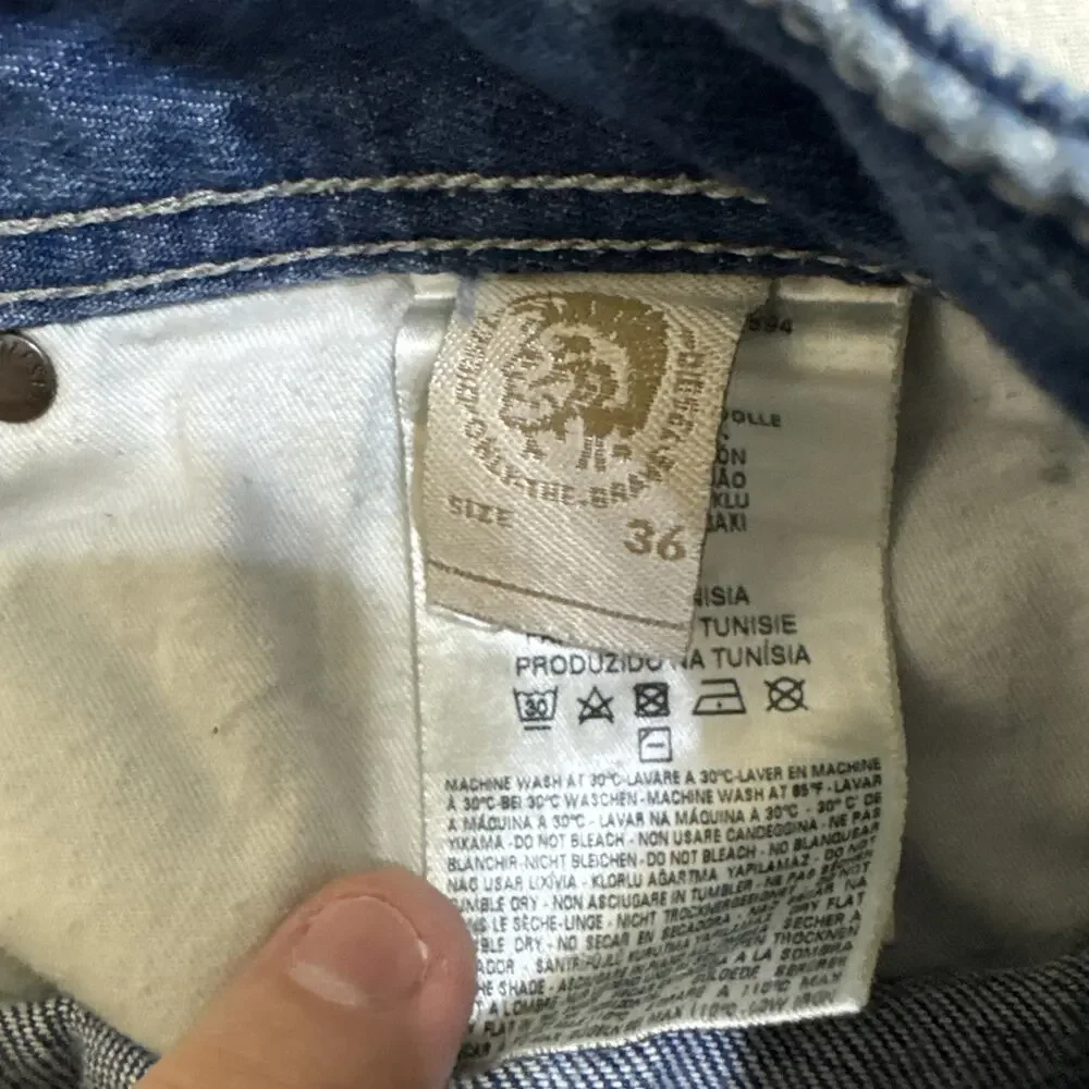 Diesel Larkee Mens 36x32 Regular Straight Blue Jeans Cowboy Western